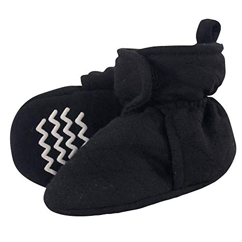 0660168583861 - HUDSON BABY UNISEX BABY QUILTED BOOTIES, BLACK, 12-18 MONTHS