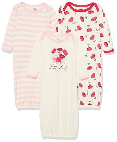 0660168622621 - TOUCHED BY NATURE UNISEX BABY ORGANIC COTTON GOWNS, PETALS, PREEMIE/NEWBORN