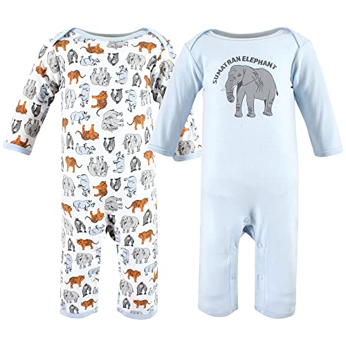 0660168623048 - TOUCHED BY NATURE UNISEX BABY ORGANIC COTTON COVERALLS, ENDANGERED ELEPHANT, 18-24 MONTHS