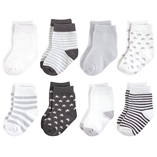 0660168664157 - TOUCHED BY NATURE BABY BOYS ORGANIC COTTON CASUAL SOCKS, CHARCOAL STARS, 0-6 MONTHS US