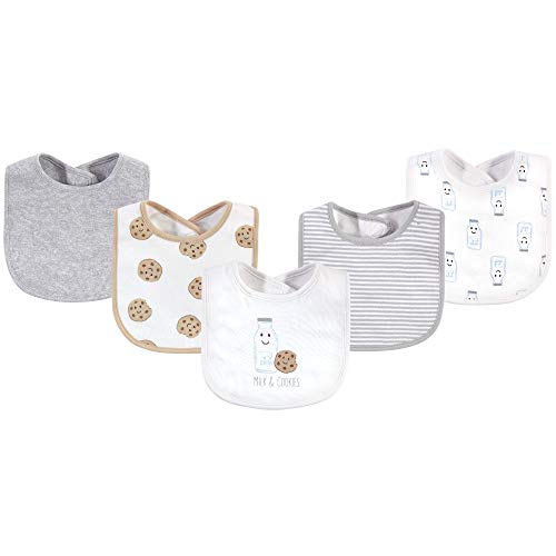 0660168665147 - TOUCHED BY NATURE UNISEX BABY ORGANIC COTTON BIBS, MILK COOKIES, ONE SIZE