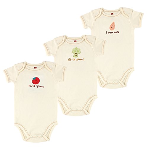 0660168684469 - TOUCHED BY NATURE ORGANIC SHORT SLEEVED BODYSUIT 3-PACK, TOMATO, 0-3 MONTHS