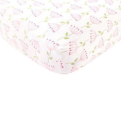 0660168685084 - TOUCHED BY NATURE ORGANIC COTTON FITTED CRIB SHEET, PINK FEATHER