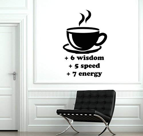 6602577467237 - CUP COFFEE WISDOM SPEED ENERGY WALL VINYL DECAL FASHION HOME LIVING ROOM NURSERY OFFICE WALL DECOR ART