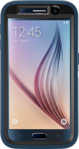 0660543373438 - OTTERBOX DEFENDER SERIES CASE FOR SAMSUNG GALAXY S6 - RETAIL PACKAGING - CASUAL BLUE/POWDER GREY/BLUE