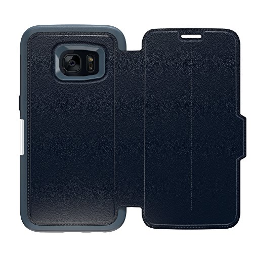 0660543394815 - OTTERBOX STRADA SERIES LEATHER WALLET CASE FOR SAMSUNG GALAXY S7 - FRUSTRATION FREE PACKAGING - TEMPEST NIGHT (TEMPEST BLUE/NAVY BLUE LEATHER)