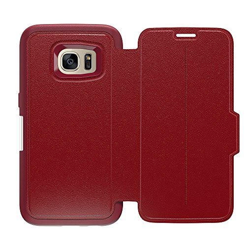 0660543395966 - OTTERBOX STRADA SERIES LEATHER WALLET CASE FOR SAMSUNG GALAXY S7 - FRUSTRATION FREE PACKAGING - RUBY ROMANCE (FLAME RED/FLAME LEATHER)