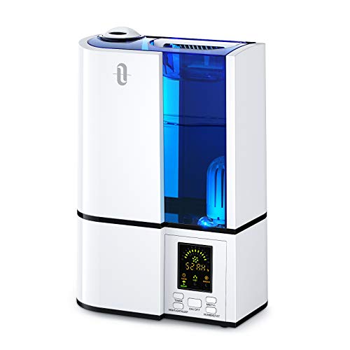 0661094358592 - TAOTRONICS HUMIDIFIERS, 4L COOL MIST ULTRASONIC HUMIDIFIER FOR BEDROOM HOME LARGE ROOM BABY ROOM, QUIET OPERATION, LED DISPLAY WITH HUMIDISTAT, WATERLESS AUTO SHUT-OFF (1.06 GALLON, US 110V)