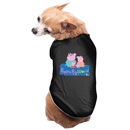6611345082541 - FUNNY SAYINGS PEPPA PIG WORLD PET PUPPIES 100% FLEECE VEST CLOTHING BLACK US SIZE S