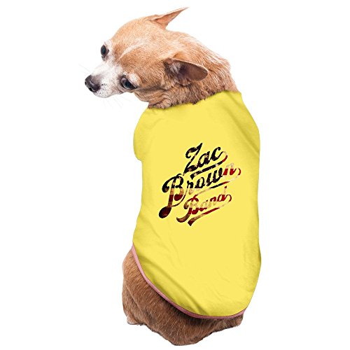 6611345177544 - FUNNY ZAC BROWN BAND PET DOG 100% FLEECE VEST CLOTHES YELLOW US SIZE S