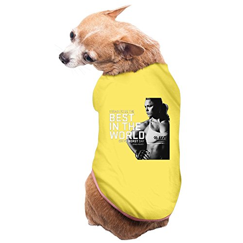 6611345184887 - COOL RONDA ROUSEY PET PUPPY 100% FLEECE VEST CLOTHING YELLOW US SIZE S