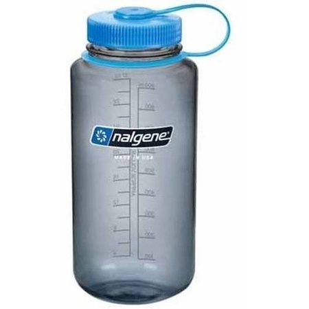 0661195782258 - NALGENE BPA FREE TRITAN WIDE MOUTH WATER BOTTLE, 1-QUART, GRAY WITH BLUE LID