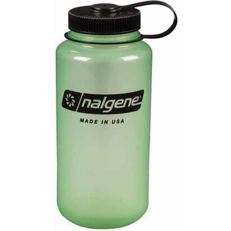 0661195782319 - NALGENE BPA FREE TRITAN WIDE MOUTH WATER BOTTLE, 1-QUART, GLOWS GREEN