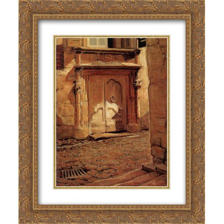0661739237367 - GRANT WOOD 2X MATTED 20X24 GOLD ORNATE FRAMED ART PRINT ’AT THE GATE ’
