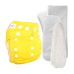 0661799409308 - STYLE SD ONE SIZE POCKET CLOTH DIAPER WITH 1 BAMBOO PUL INSERT + 1 BAMBOO EXTRA ABSORBENCY PAD + 1 MICROFIBER INSERT SUNNY YELLOW