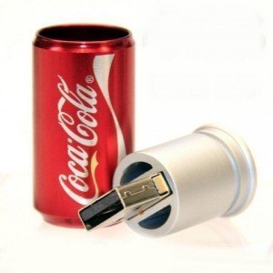0661799569248 - COCA COLA STYLE USB FLASH DRIVE - DATA STORAGE DEVICE - 4GB - COLOR: RED - KEY RING INCLUDED