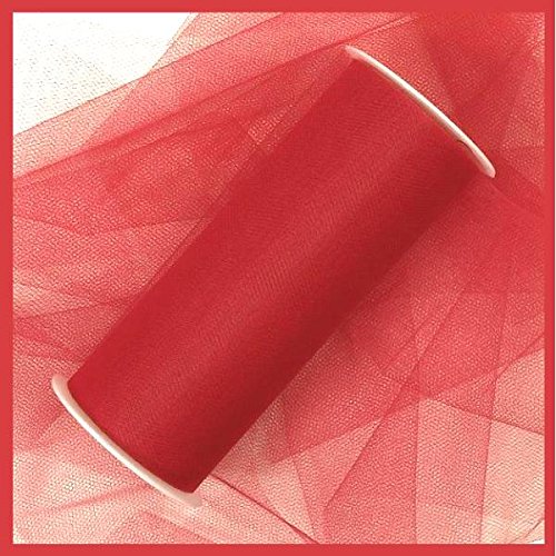 0661799941167 - 6 X 25 YARD ROLL OF RED TULLE FABRIC