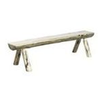 0661890410890 - MONTANA WOODWORKS MWHLB4V 4 HALF LOG OUTDOOR BENCH - CLEAR LACQUER