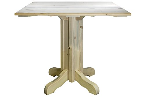 0661890414287 - MONTANA WOODWORKS HOMESTEAD COLLECTION CENTER PEDESTAL TABLE WITH SQUARE TABLE TOP, READY TO FINISH