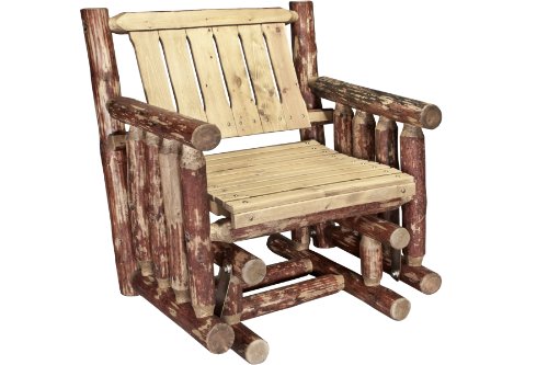 0661890415048 - MONTANA WOODWORKS GLACIER COUNTRY COLLECTION SINGLE SEAT GLIDER, EXTERIOR STAIN FINISH