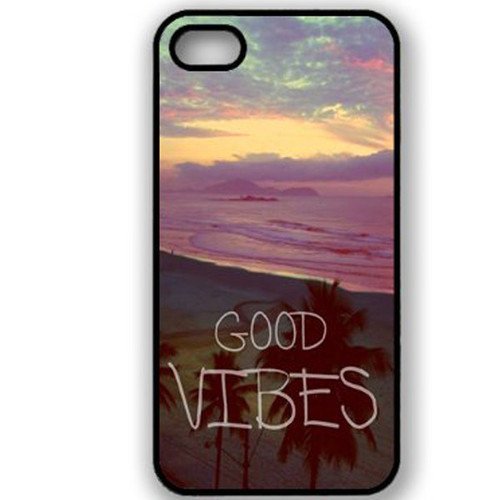 6622998629717 - S9Q RETRO TRIBAL VINTAGE GOOD VIBES PATTERN BLACK SIDES HARD BACK CASE COVER SKIN FOR APPLE IPHONE 4 4S STYLE A