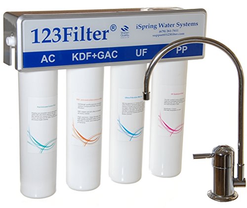 0662425053063 - ISPRING CU-A4 - US LEGENDARY - 4-STAGE 0.1 MICRON ULTRA-FILTRATION WATER FILTRATION SYSTEM WITH NO-PRESSURE CHROME FAUCET