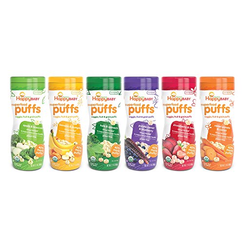 0662578994947 - HAPPY BABY ORGANIC PUFF VARIETY PACK, 6 COUNT
