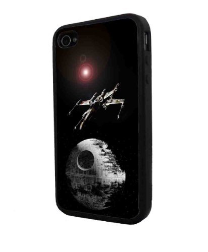 0662712098593 - STAR WARS DEATH STAR IPHONE 4 CASE, IPHONE COVER, IPHONE HARD RUBBER CASE BLACK - ALL CARRIERS