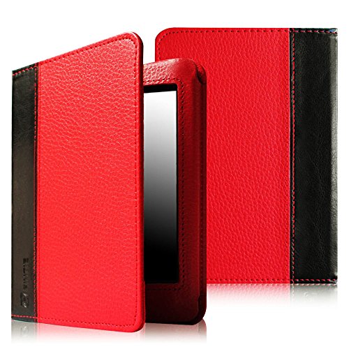 0662712556079 - FINTIE FOLIO CASE FOR KINDLE PAPERWHITE - THE BOOK STYLE PU LEATHER COVER WITH AUTO SLEEP/WAKE FOR ALL-NEW AMAZON KINDLE PAPERWHITE (FITS ALL VERSIONS: 2012 2013 2014 AND 2015 NEW 300 PPI), RED/BLACK