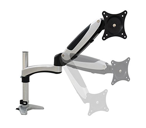 0662774027173 - SIIG SINGLE MONITOR DESK MOUNT SLIVER - HEIGHT ADJUSTABLE GAS SPRING ASSISTED FULL-MOTION EASY ACCESS, HOLDS 15 TO 27 SCREENS, UP TO 17.6 LBS, VESA 75 AND 100 (CE-MT1J14-S1)