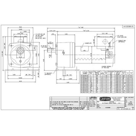 0663001075646 - LEESON PARALLEL SHAFT 1/4 HP, 83 RPM 90VDC ELECTRIC GEAR MOTOR # M1135114