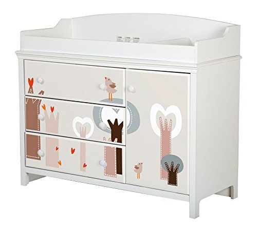 0066311058871 - SOUTH SHORE COTTON CANDY CHANGING TABLE WITH REMOVABLE TOP AND MAGIC FOREST OTTO