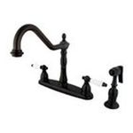 0663370011924 - KINGSTON BRASS KB1755PLBS 8 INCH CENTER KITCHEN FAUCET WITH SIDE SPRAYER - OIL RUBBED BRONZE
