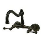 0663370020636 - KINGSTON BRASS KS3225BL 4 INCH -8 INCH ADJUSTABLE CENTER WALL MOUNT KITCHEN FAUCET - OIL RUBBED BRON