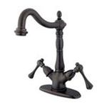 0663370078439 - KINGSTON BRASS OIL RUBBED BRONZE FINISH HERITAGE VESSEL SINK FAUCET WITH 4 PLATE & LEVER HANDLES WITHOUT POP UP ROD
