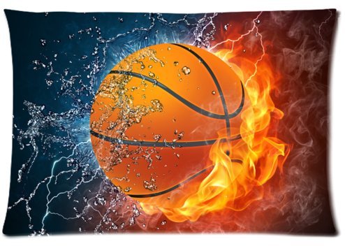 6635423685394 - FABULOUS STORE CUTSOM FASHIONABLE DESIGN BASKETBALL ZIPPERED PILLOW CASES COVERS STANDARD SIZE 20X30(TWIN SIDES)