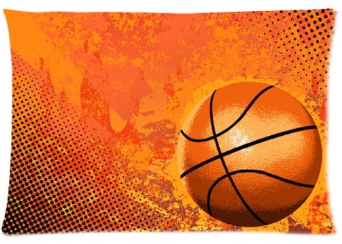 6635423685431 - FABULOUS STORE CUTSOM FASHIONABLE DESIGN BASKETBALL ZIPPERED PILLOW CASES COVERS STANDARD SIZE 20X30(TWIN SIDES)
