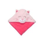 0664454355705 - CAT HOODED BABY 100% COTTON BATH TOWEL PINK