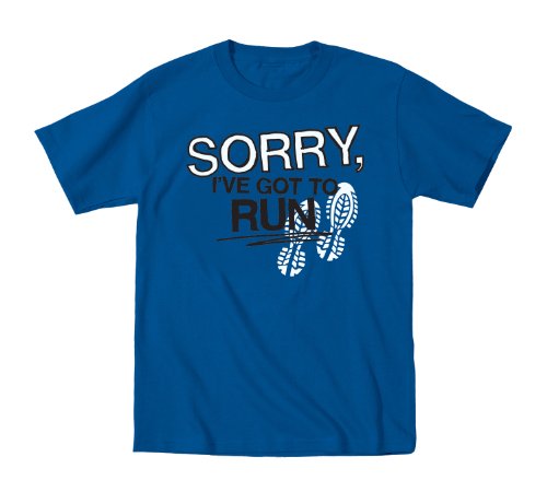 0664661447095 - SORRY, I'VE GOT TO RUN HUMOR TRACK CROSS COUNTRY - YOUTH T-SHIRT - ROYAL BLUE - LARGE
