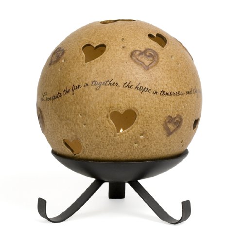 0664843057289 - PAVILION GIFT COMPANY COMFORT CANDLES 5-INCH ROUND CANDLE HOLDER PIERCED WITH HEARTS, LOVE