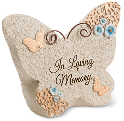 0664843191440 - PAVILION GIFT COMPANY LIGHT YOUR WAY MEMORIAL - IN LOVING MEMORY MEMORIAL BUTTERFLY ROCK, SOLID