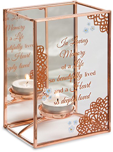0664843191709 - PAVILION GIFT COMPANY 19170 LIGHT YOUR WAY MEMORIAL - IN LOVING MEMORY GLASS & MIRRORED TEALIGHT CANDLE HOLDER