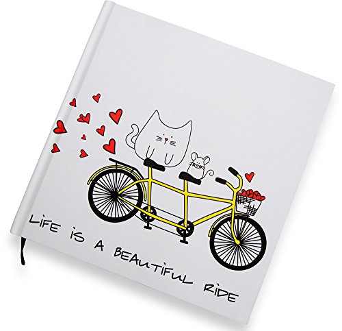 0664843371279 - PAVILION GIFT COMPANY BLOBBY CAT - LIFE IS A BEAUTIFUL RIDE CAT AND MOUSE HARD COVER JOURNAL NOTEBOOK 8X8 INCH, SOLID