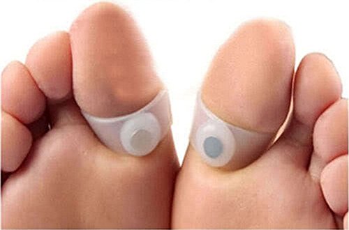 6651358061072 - 2 PAIRS SLIMMING SILICONE FOOT MASSAGE MAGNETIC TOE RING FOR FOOT ACUPUNCTURE POINT RELEASE