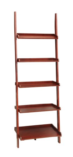 0066513923731 - CONVENIENCE CONCEPTS 8043391 FRENCH COUNTRY BOOKSHELF LADDER, DARK CHERRY