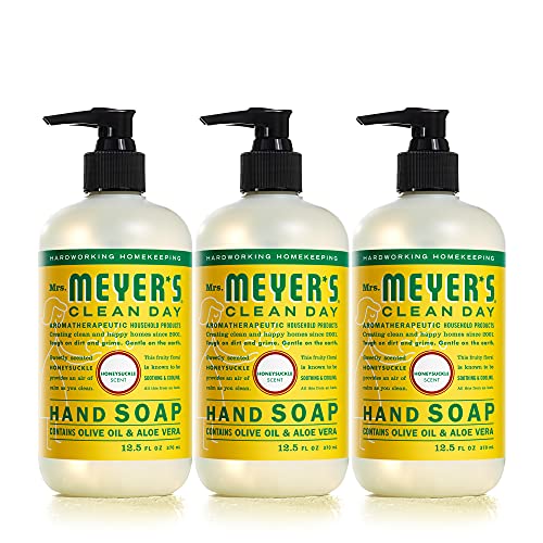 0665609394761 - MRS. MEYER’S CLEAN DAY LIQUID HAND SOAP, CRUELTY FREE AND BIODEGRADABLE FORMULA, HONEYSUCKLE SCENT, 12.5 OZ- PACK OF 3