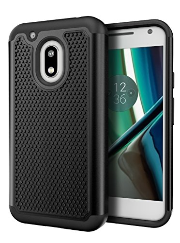 0665960622374 - MOTO G PLAY CASE, CIMO HEAVY DUTY SHOCK ABSORBING DUAL LAYER PROTECTION COVER FOR MOTOROLA MOTO G4 PLAY - BLACK