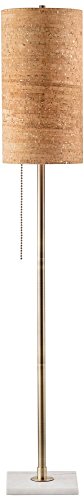 0666198148216 - NOVA LOLLIPOP WEATHERED BRASS GOLD CORK SHADE FLOOR LAMP