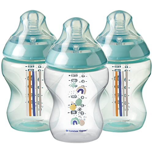 0666519491779 - TOMMEE TIPPEE CLOSER TO NATURE BABY BOTTLES, BREAST-LIKE NIPPLE WITH ANTI-COLIC VALVE, 9OZ, 3-COUNT, BLUE