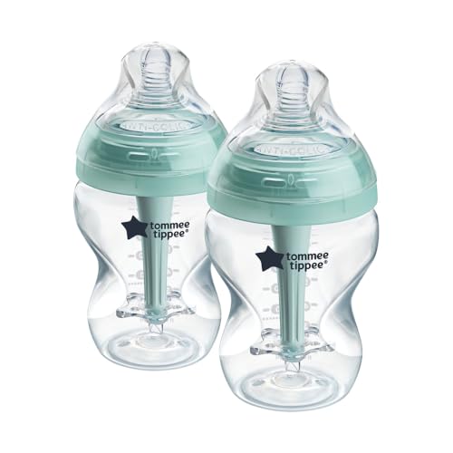 0666519494817 - TOMMEE TIPPEE ADVANCED ANTI-COLIC BABY BOTTLE, 9OZ, SLOW FLOW BREAST-LIKE NIPPLE FOR A NATURAL LATCH, VENTED ANTI-COLIC WAND, SELF-STERILIZING, 2 PACK